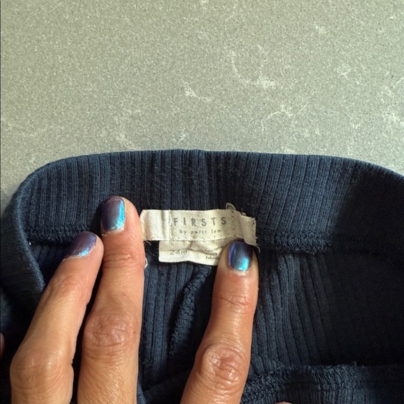Firsts Navy Ribbed Shorts - Picture 2 of 3